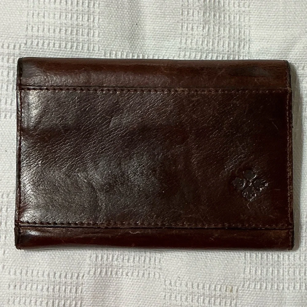 EUC Patricia Nash Brown Trifold Leather Wallet